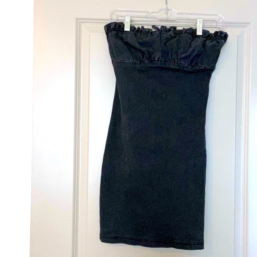 Urban outfitters black denim mini dress